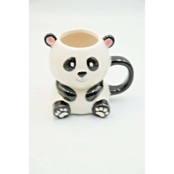 Panda Shaped Ceramic Mug with Handle – 5.25” Tall Cute Animal Design - Picture 1 of 10